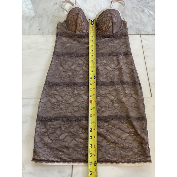Skinny Girl Smoothers & Shapers Beige & Gray Lace Underwire Mini Dress Shapewear - Picture 7 of 14
